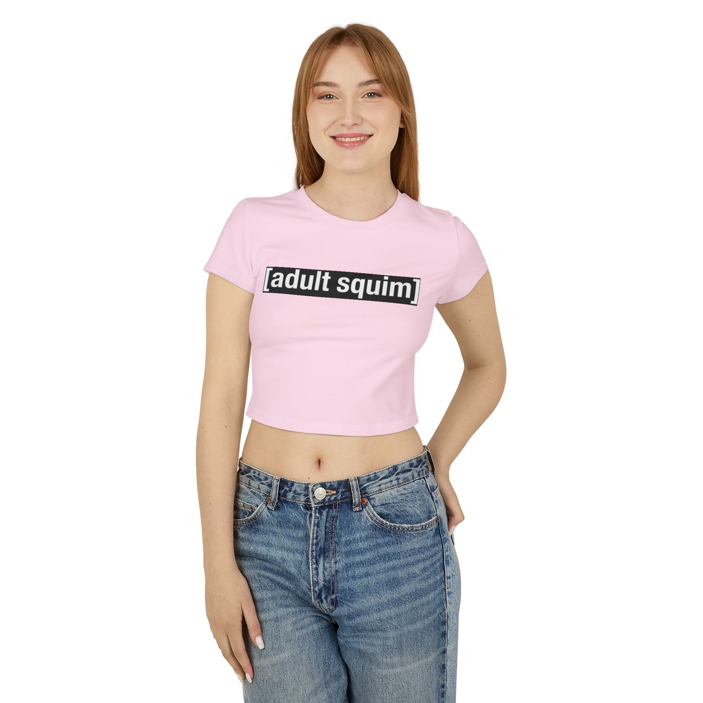 Trendy Women's Baby Tee - Adult Squim & Iconic Graphic, Casual Summer Top, Gift for Her, Festival Wear, Streetwear