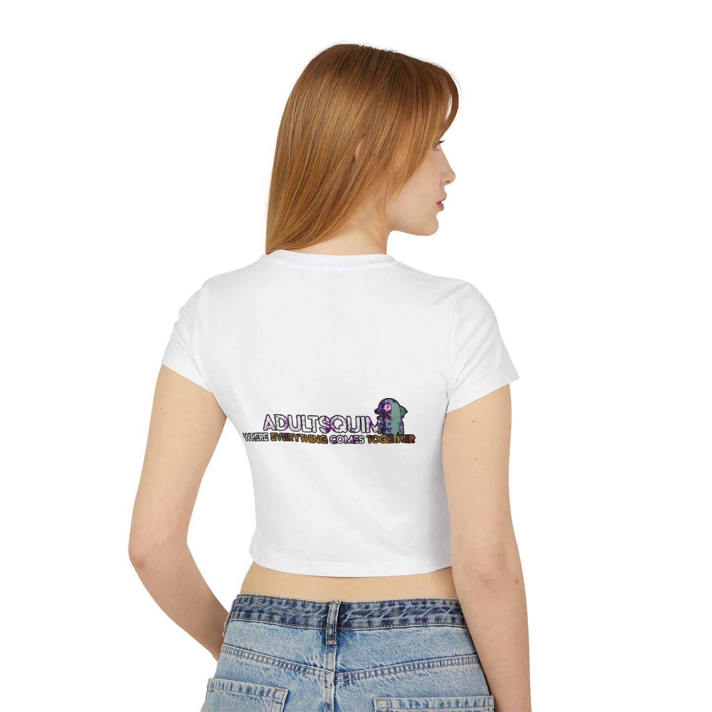 Trendy Women's Baby Tee - Adult Squim & Iconic Graphic, Casual Summer Top, Gift for Her, Festival Wear, Streetwear