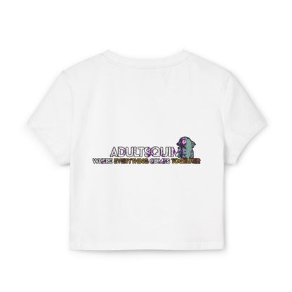 Trendy Women's Baby Tee - Adult Squim & Iconic Graphic, Casual Summer Top, Gift for Her, Festival Wear, Streetwear