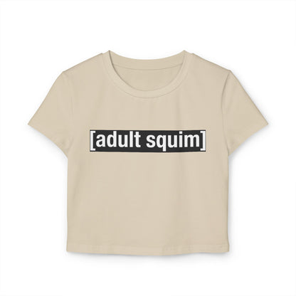 Trendy Women's Baby Tee - Adult Squim & Iconic Graphic, Casual Summer Top, Gift for Her, Festival Wear, Streetwear
