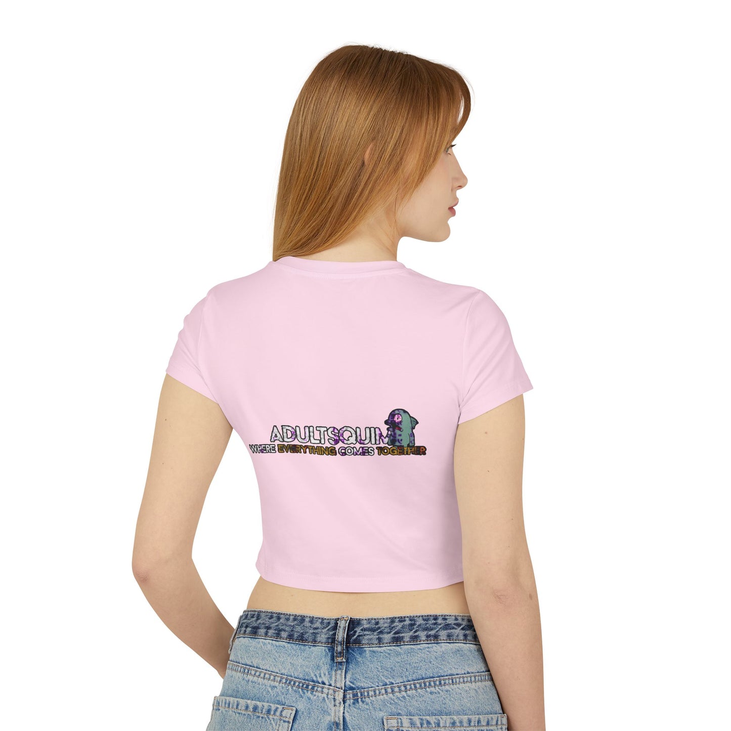 Trendy Women's Baby Tee - Adult Squim & Iconic Graphic, Casual Summer Top, Gift for Her, Festival Wear, Streetwear