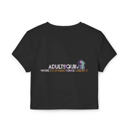 Trendy Women's Baby Tee - Adult Squim & Iconic Graphic, Casual Summer Top, Gift for Her, Festival Wear, Streetwear