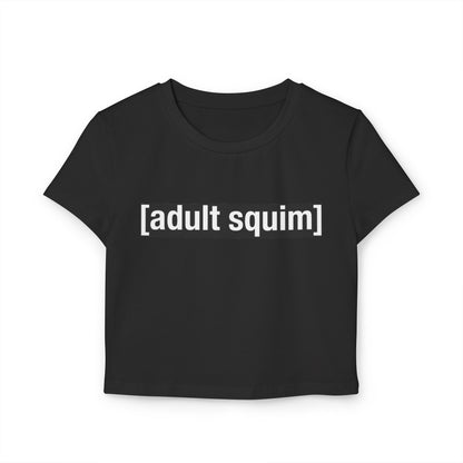 Trendy Women's Baby Tee - Adult Squim & Iconic Graphic, Casual Summer Top, Gift for Her, Festival Wear, Streetwear