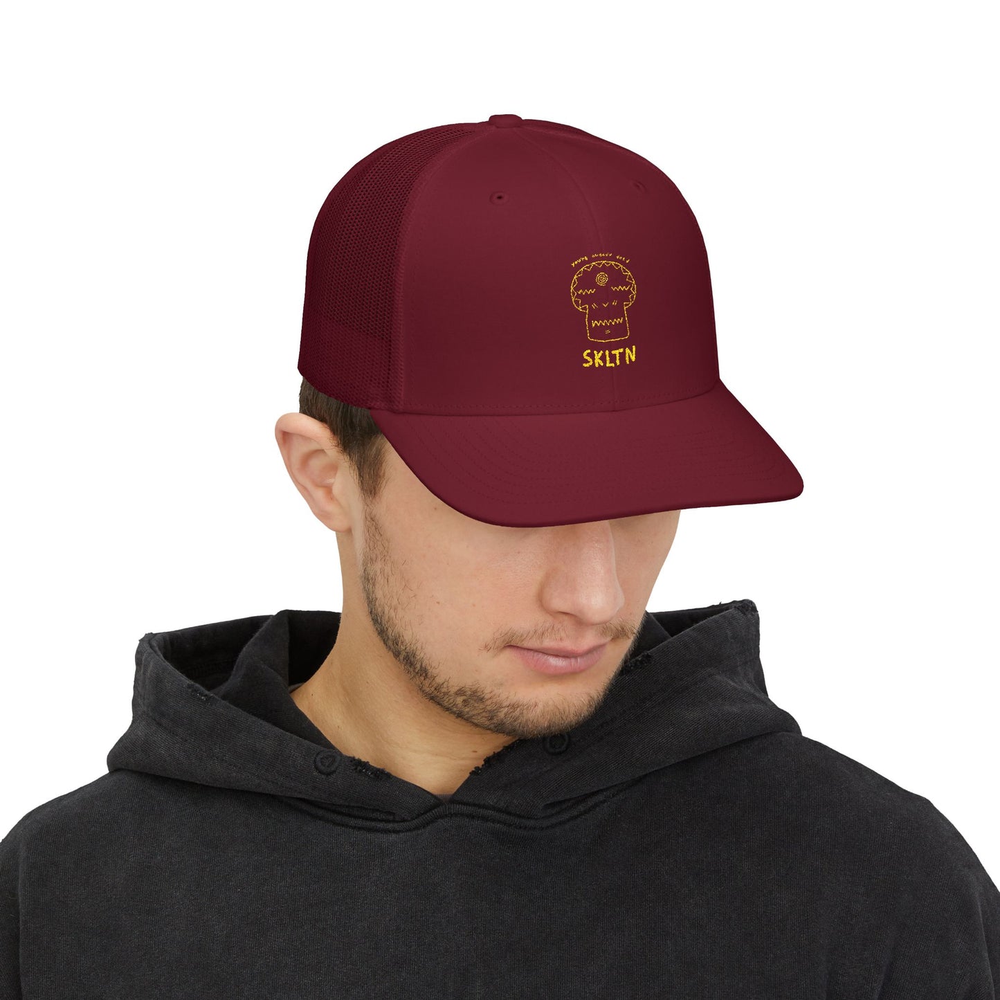 Skull Embroidered Snapback Trucker Cap – Unique Gift for Music Lovers, Festivals, Casual Wear, and Everyday Style