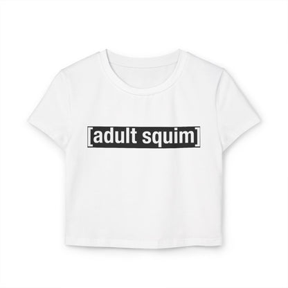 Trendy Women's Baby Tee - Adult Squim & Iconic Graphic, Casual Summer Top, Gift for Her, Festival Wear, Streetwear