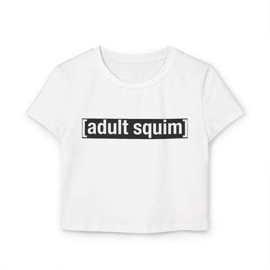 Trendy Women's Baby Tee - Adult Squim & Iconic Graphic, Casual Summer Top, Gift for Her, Festival Wear, Streetwear