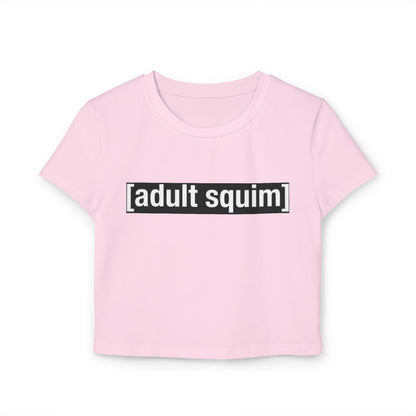 Trendy Women's Baby Tee - Adult Squim & Iconic Graphic, Casual Summer Top, Gift for Her, Festival Wear, Streetwear
